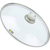 Tencere Sahan Tava Cam Kapağı Kapak 40 cm Beyaz Tutma Tepesi - Adet-Set