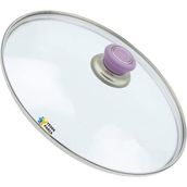 Tencere Sahan Tava Cam Kapağı Kapak 40 cm Lila Tutma Tepesi - Adet-Set