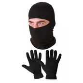 Termal Siyah Unisex Kar Maskesi Polar Eldiven Set