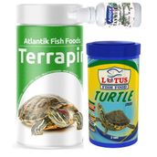 Terrapin Turtle Sticks 250ML, Lotus 100ML Turtle Sürüngen ve Yüzen Kaplumbağa Yemi, Multivitamin