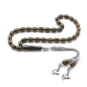 Tesbihane 925 Ayar Gümüş Balta Püsküllü Prinç 6lı Karpuz Yarma Arpa Kesim Rus Oltu Tesbih