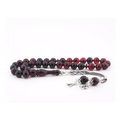 Tesbihane 925 Ayar Gümüş Püsküllü Kişiye Özel Harf Yazılı Sarı Ateş Kehribar Tesbih