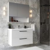 Teta Batum 80 cm Beyaz Mdf Banyo Dolabı Seti