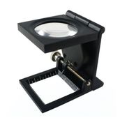 TH-9005A Katlanabilir Metal Işıklı Büyüteç – 8x Zoom, LED Aydınlatmalı, Deri Kılıflı