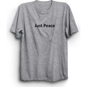 The Fame Just Peace Sadece Huzur Slogan Gri Kadın T-shirt