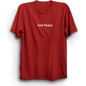 The Fame Just Peace Sadece Huzur Slogan Kırmızı Erkek T-shirt