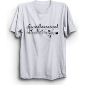 The Fame Müzik Nota ve İnsanlar Music Beyaz Kadın T-shirt