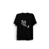 The Fame Uçuşan Notalar Flying Notes Müzik Music Siyah Çocuk T-shirt