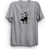 The Fame Yarasalar ve Kedi Cat And Bats Animal Gri Kadın T-shirt