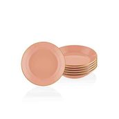 The Mia Basic 6'lı Set Somon Pembe 20 cm Yemek Tabağı