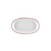 The Mia Dots Stoneware 2'li 26 cm Kırmızı Oval Kayık Tabak