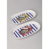 The Mia Palma Oval Servis Tabağı 2li 29 cm - Tek Ebat - Çok Renkli
