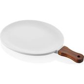 The Mia Woody Beyaz Porselen 34x21 cm Ahşap Saplı Servislik