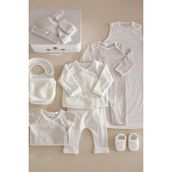 The White Company Organik Pamuklu My Perfect Start Yenidoğan Bebek Hediye Seti - 0 - 3 Ay - Beyaz - Gri