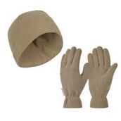 Thermoform Polar Bere ve Eldiven Takımı, Unisex, Kum Rengi, L/XL Beden
