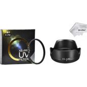 Tianya Canon Ef 50Mm F1.8 STM Lens için 49mm Slim Uv Filtre + Es-68 Bayonet Parasoley