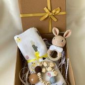 Tiny Wood Hoşgeldin Bebek, Unısex Bebek ,organik Yenidoğan Bebek Hediye Seti