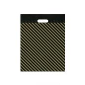 TiriStore Tiri Store Takviyeli El Geçme Siyah Çizgili Mağaza Poşeti 3 no 33x45 cm 1000 adet, Siyah Çizgili