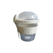 Titiz Plastik Yoghurt Container 600 ml + Kaşık - Beyaz