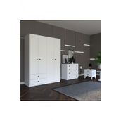 Tocco 1048 Buse 4 Kapaklı 2 Çekmeceli Gardırop Şifonyer Komidin Takımı