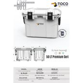 Toco Premium Coolers Taşınabilir Soğutucu Kamp Buzluğu 50 LT Premium Kamp ve Araç Termosu Cooler Box - Beyaz - 47,5 lt