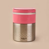 Tohana 1.5 lt Pembe 2 Katlı Çelik Yemek Termosu