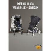 Tois Baby Fermuarlı Bebek Arabası Yağmurluğu + Puset Sinekliği (Siyah)