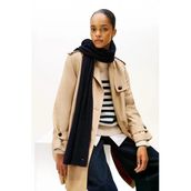 Tommy Hilfiger Th Flag Fluffy Scarf Kadın Mavi Atkı - Aw0aw17787