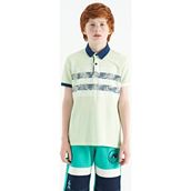 Tommy Life 11115 Açık Yeşil Nakış Işleme Detaylı O Yaka Standart Kalıp Erkek Çocuk T-Shirt