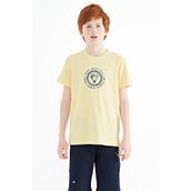 Tommy Life 11115 Sarı Nakış Işleme Detaylı O Yaka Standart Kalıp Erkek Çocuk T-Shirt