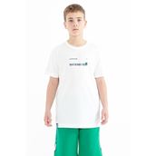 Tommy Life 11117 Beyaz Baskı Detaylı O Yaka Standart Kalıp Erkek Çocuk T-Shirt