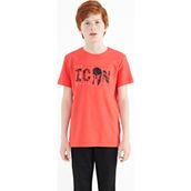 Tommy Life 11118 Coral Ön Yazı Nakışlı O Yaka Standart Kalıp Erkek Çocuk T-Shirt