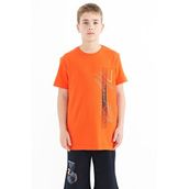 Tommy Life 11119 Portakal Yazı Baskılı O Yaka Standart Kalıp Erkek Çocuk T-Shirt