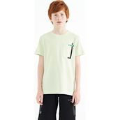 Tommy Life 11120 Açık Yeşil Cep Detaylı O Yaka Standart Kalıp Erkek Çocuk T-Shirt