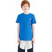 Tommy Life 11120 Saks Cep Detaylı O Yaka Standart Kalıp Erkek Çocuk T-Shirt