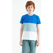 Tommy Life 11135 Beyaz Renk Bloklu O Yaka Baskı Detaylı Standart Kalıp Erkek Çocuk T-Shirt
