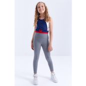 Tommy Life 75047 Yüksek Bel Dar Paça Kız Çocuk Gri Melanj Tayt