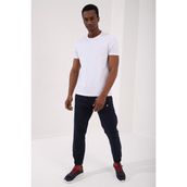 Tommy Life 87911 Beyaz Erkek Basic Kısa Kol Standart Kalıp O Yaka T-Shirt