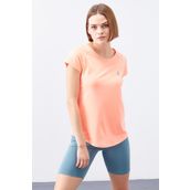 Tommy Life 97101 Mercan Kadın Sırt Pencereli Kısa Kol Standart Kalıp O Yaka T-Shirt