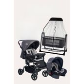 Tommybaby Luna 4 Adet Beşik Antrasit Bebek Arabası Puset Yağmurluğu