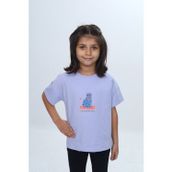 Toontoy 24979 Kız Çocuk Baskılı Bisiklet Yaka Kısa Kollu Tişört