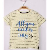 Toontoy Çizgili Always Baskılı Erkek Çocuk T-shirt