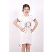 Toontoy Fabulous Baskılı Ekru Kız Çocuk Elbise
