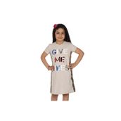 Toontoy Gıve Me Pul Nakışlı Kahverengi Kız Çocuk Elbise