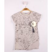 Toontoy Göğsü Şerit Aksesuarlı Kız Çocuk T-shirt