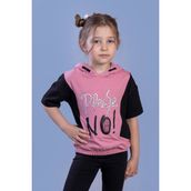 Toontoy Kids Kapüşonlu Baskılı Garni Detaylı Gül Kurusu Kız Çocuk T-shirt