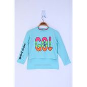 Toontoy Kids Letis Go Baskılı Koyu Mint Kız Çocuk T-shirt
