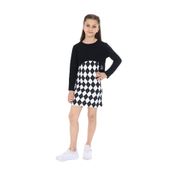 Toontoy Kız Çocuk 2li Takım Baskılı Elbise Siyah 13-14 YAŞ