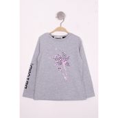 Toontoy Kız Çocuk Çiçek Nakışlı T-Shirt