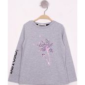 Toontoy Kız Çocuk Çiçek Nakışlı T-Shirt